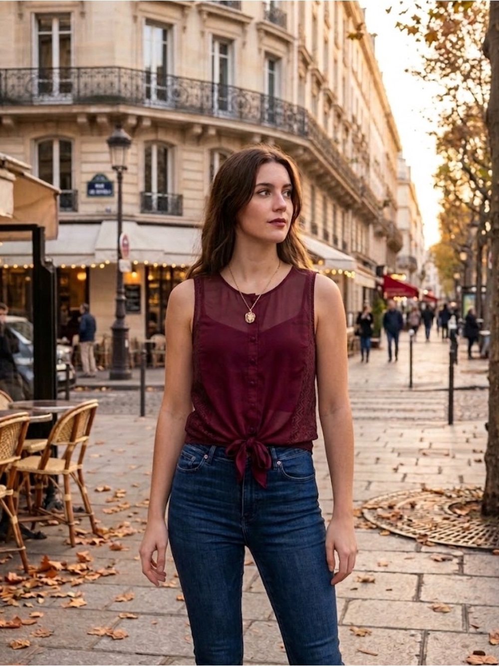 🍁Burgundy Top Free Jean set
